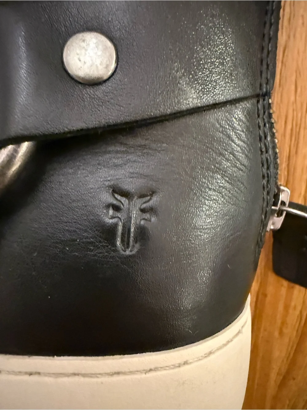 Frye Lena Harness Bootie Black Leather Platform Sneaker 8.5 NWOB